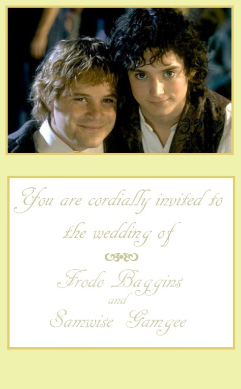 Frodo Sam Wedding Invitation